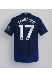 Manchester United Alejandro Garnacho #17 Jalkapallovaatteet Vieraspaita 2024-25 Lyhythihainen